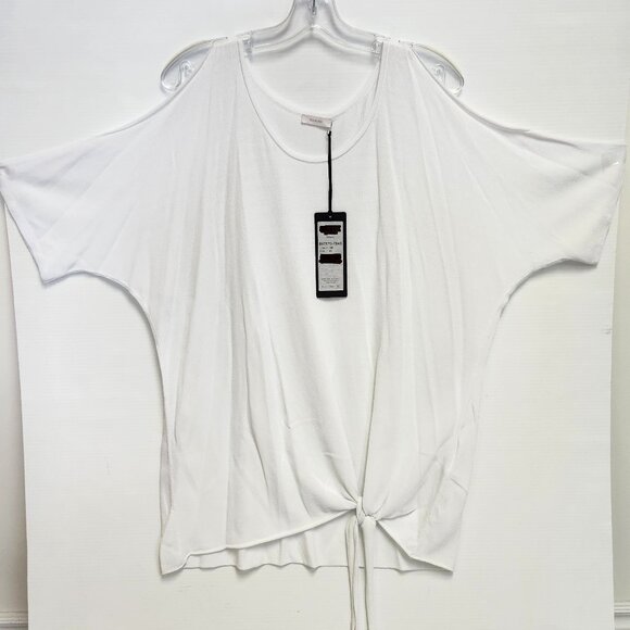 Riani Women's White Top W/Cut Out Sleeves & Knot Size 12 - Picture 2 of 13